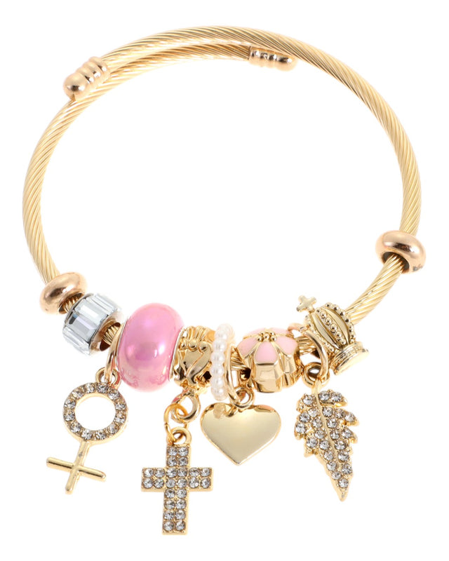 Βραχιόλι με σταυρούς QW-8117-15 - Χρυσό