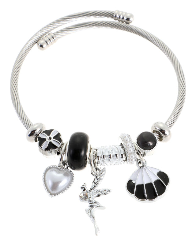 Βραχιόλι με νεράϊδα QW-8118-15 - Μαύρο