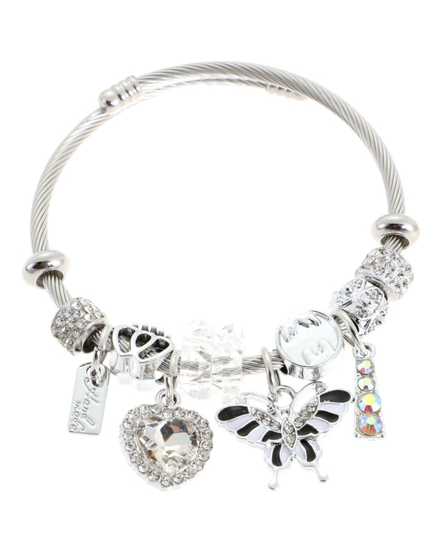 Βραχιόλι με καρδιά QW-8120-15 - Ασημί