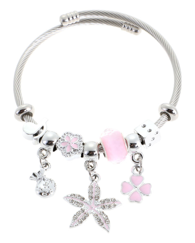 Βραχιόλι με κλειδί QW-8122-15 - Ρόζ