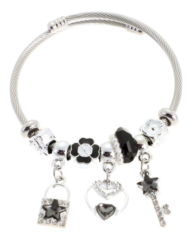 Βραχιόλι με κλειδί QW-8122-15 - Μαύρο