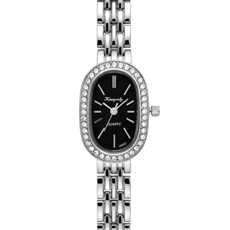 Vintage Γυναικείο Ρολόι Dama Silver Black με Ασημί Μεταλλικό Μπρασελέ