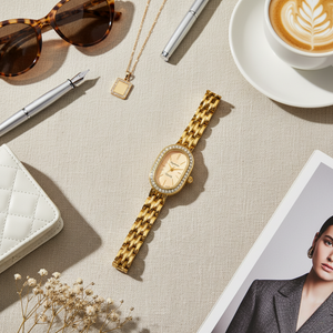 Vintage Γυναικείο Ρολόι Dama Gold με Χρυσό Μεταλλικό Μπρασελέ