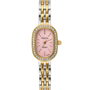 Vintage Γυναικείο Ρολόι Dama Gold Pink με Χρυσό Μεταλλικό Μπρασελέ 