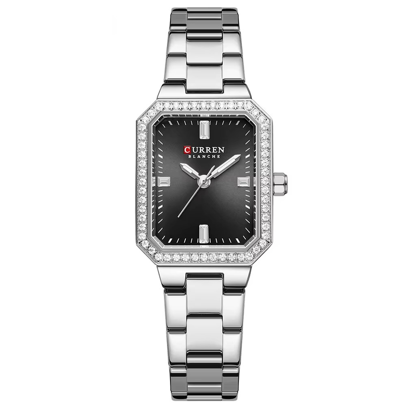 C9102 Silver Black Curren Γυναικείο Ρολόι με Μεταλλικό Μπρασελέ