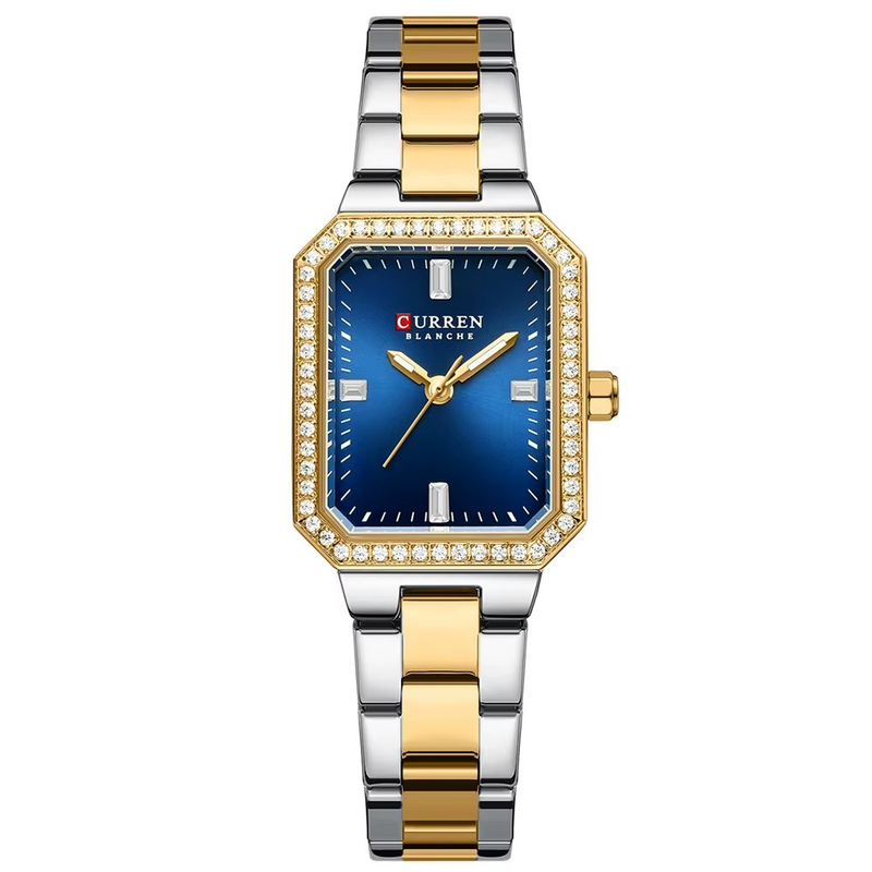 C9102 Gold Blue Curren Γυναικείο Ρολόι με Μεταλλικό Μπρασελέ