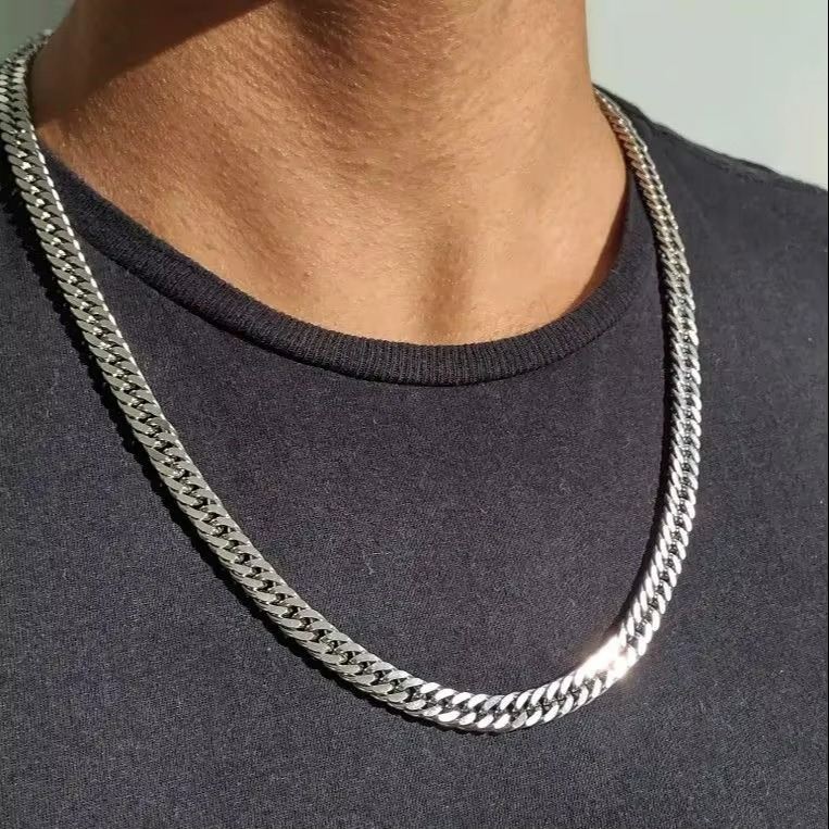 3/5/7/9mm Square Cuban Chain Necklaces for Men Boys,Waterproof Stainless Steel Chain Collar,Casual Simple Gift
