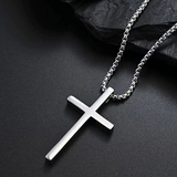 Ατσάλινη Αλυσίδα Λαιμού Σταυρός CH52 Silver