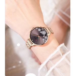 Curren C9068 Silver Bordeux Γυναικείο Ρολόι με Μπορντό Καντράν