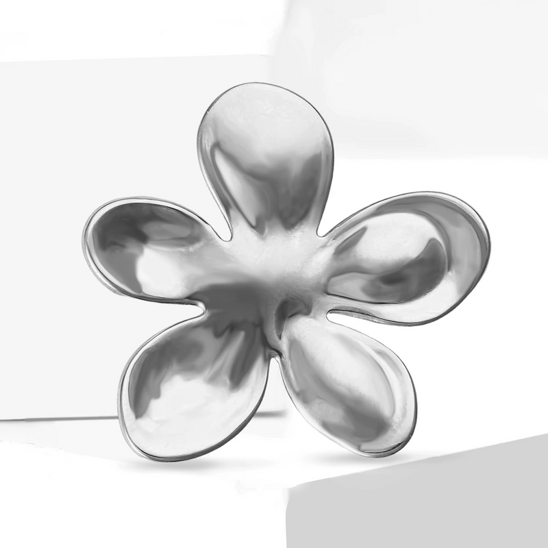 Σκουλαρίκια LM1194 Ατσάλινα Flower Ασημί