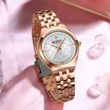 Curren C9096 Bronze White Γυναικείο Ρολόι με Λευκό Καντράν