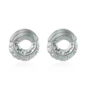 Σκουλαρίκια LM1192 Ατσάλινα Κύκλος Ασημί