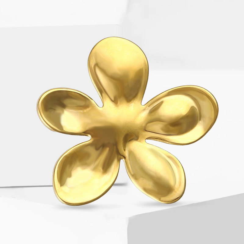 Σκουλαρίκια LM1196 Ατσάλινα Flower Χρυσό