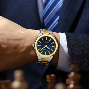 Curren RD-202 Gold Blue Ρολόι με Μπλε Καντράν και Χρυσό Μπρασελέ