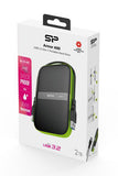 SILICON POWER εξωτερικός HDD Armor A60, 2TB, USB 3.2, πράσινος