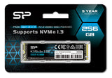 SILICON POWER SSD PCIe Gen3x4 P34A60 M.2 2280, 256GB, 2.200-1.600MB/s