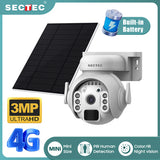 SECTEC smart ηλιακή κάμερα ST-515C-3M-4G-EU-5W, 3MP, 4G, SD, PTZ, IP65