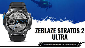 ZEBLAZE smartwatch Stratos 2 Ultra, heart rate, 1.43" AMOLED, GPS, MIL-STD-810H, μαύρο