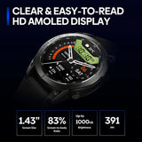 ZEBLAZE smartwatch Stratos 3 Pro, heart rate, 1.43" AMOLED, GPS, μαύρο