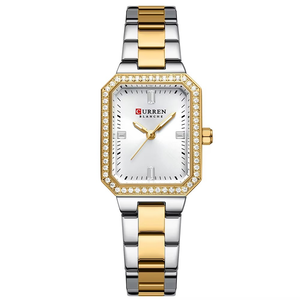 C9102 Gold White Curren Γυναικείο Ρολόι με Μεταλλικό Μπρασελέ