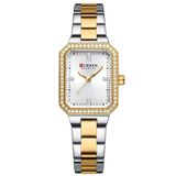 C9102 Gold White Curren Γυναικείο Ρολόι με Μεταλλικό Μπρασελέ