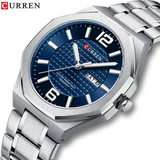 Curren 8476 Silver Blue Ρολόι με Μπλε Καντράν και Ασημένιο Μπρασελέ
