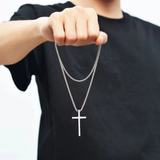 Ατσάλινη Αλυσίδα Λαιμού Σταυρός CH52 Silver