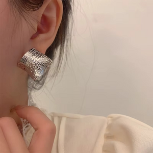 Σκουλαρίκια LM1186 Ατσάλινα Φύλλο Ασημί