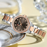 Curren C9100 Bronze Γυναικείο Ρολόι με Καφέ Καντράν