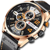 CURREN 8393 Fashion Sport Watches Mens Chronograph Wristwatch Luxury Top Brand Day Date Watch for Men Waterproof Leather Male Clock