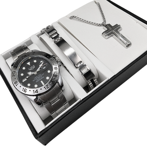 Ανδρικό Σετ Δώρου SD046 με Ρολόι και Σταυρός
