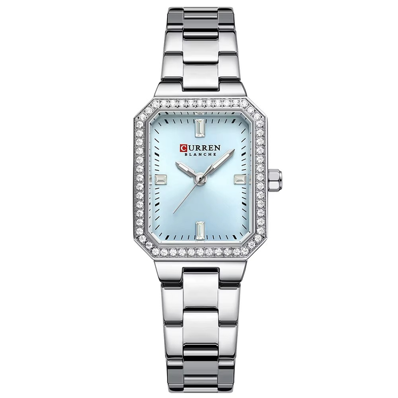 C9102 Silver Blue Curren Γυναικείο Ρολόι με Μεταλλικό Μπρασελέ