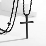 Ατσάλινη Αλυσίδα Λαιμού Σταυρός CH54 Black