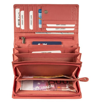 Μεγάλο Δερμάτινο Γυναικείο Πορτοφόλι GN 3-818 Ροζ