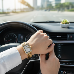 Vintage Γυναικείο Ρολόι AnnaBell White με Χρυσό Μεταλλικό Μπρασελέ icoonshop.com