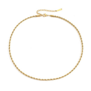 Κολιέ Σχοινί LM1054 Χρυσό από ανοξείδωτο ατσάλι