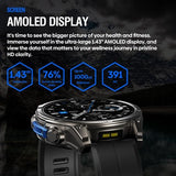 ZEBLAZE smartwatch Vibe 8 με φακό, heart rate, 1.43" AMOLED, 5 ΑΤΜ, MIL-STD-810H, μαύρο