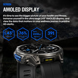 ZEBLAZE smartwatch Vibe 8 με φακό, heart rate, 1.43" AMOLED, 5 ΑΤΜ, MIL-STD-810H, μαύρο
