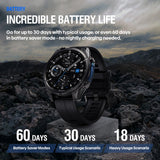 ZEBLAZE smartwatch Vibe 8 με φακό, heart rate, 1.43" AMOLED, 5 ΑΤΜ, MIL-STD-810H, μαύρο