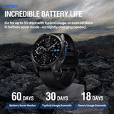 ZEBLAZE smartwatch Vibe 8 με φακό, heart rate, 1.43" AMOLED, 5 ΑΤΜ, MIL-STD-810H, μαύρο