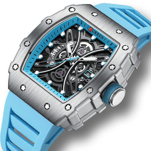 Светлосин часовник Curren RD-194 с черен циферблат и синя каишка