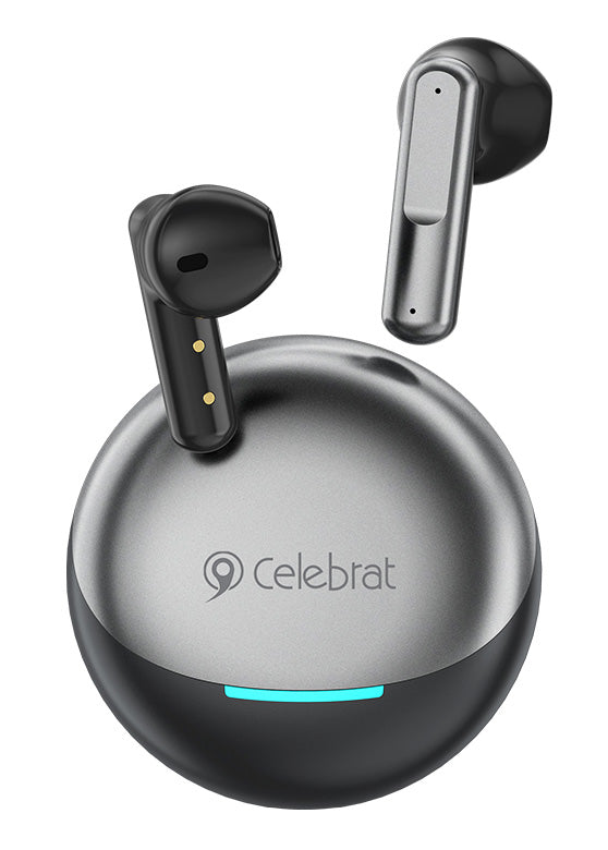 CELEBRAT earphones με θήκη φόρτισης W61, True Wireless, 13mm, 25/200mAh, μαύρα
