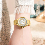 C9091 Gold Curren Γυναικείο Ρολόι με Μεταλλικό Μπρασελέ