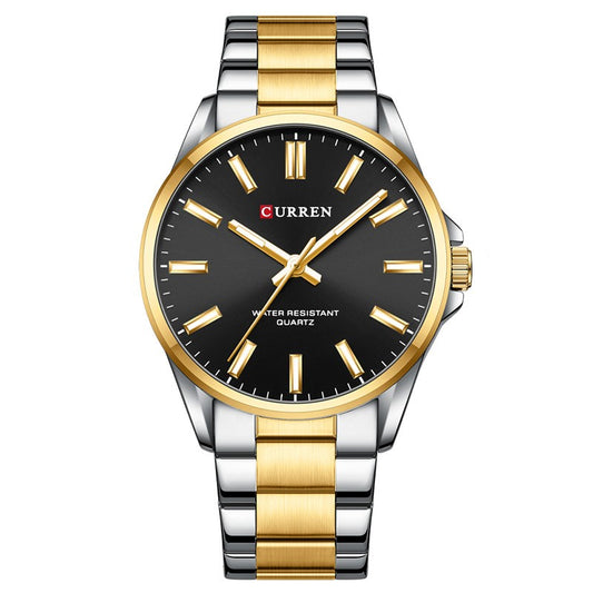 Curren A9090 Gold Black Ρολόι με Μαύρο Καντράν και Χρυσό Μπρασελέ