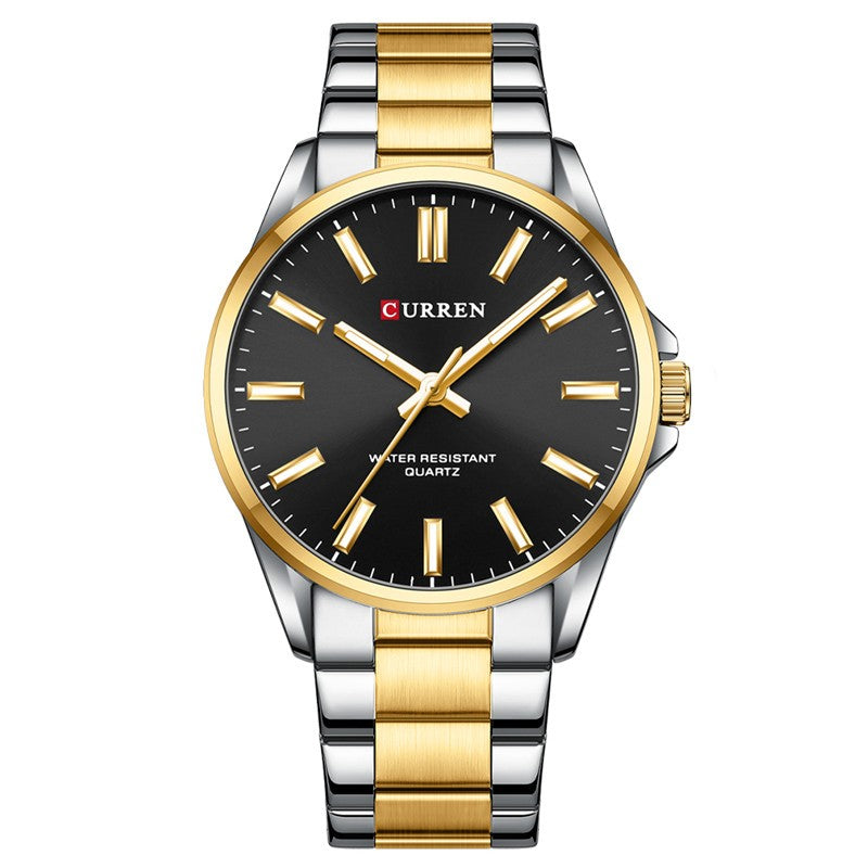 Curren A9090 Gold Black Ρολόι με Μαύρο Καντράν και Χρυσό Μπρασελέ