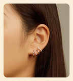 BAMOER σκουλαρίκια καρφωτά YIE223 με κυβική ζιρκόνια, ασήμι 925, ασημί