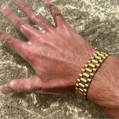 Ατσάλινο Βραχιόλι Μπρασελέ ΑΑ-60 Χρυσό