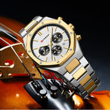 Curren 8440 Gold White Ρολόι με Λευκό Καντράν και Χρυσό Μπρασελε