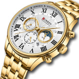Curren 8427 Gold Ρολόι με Λευκό Καντράν και Χρυσό Μπρασελέ