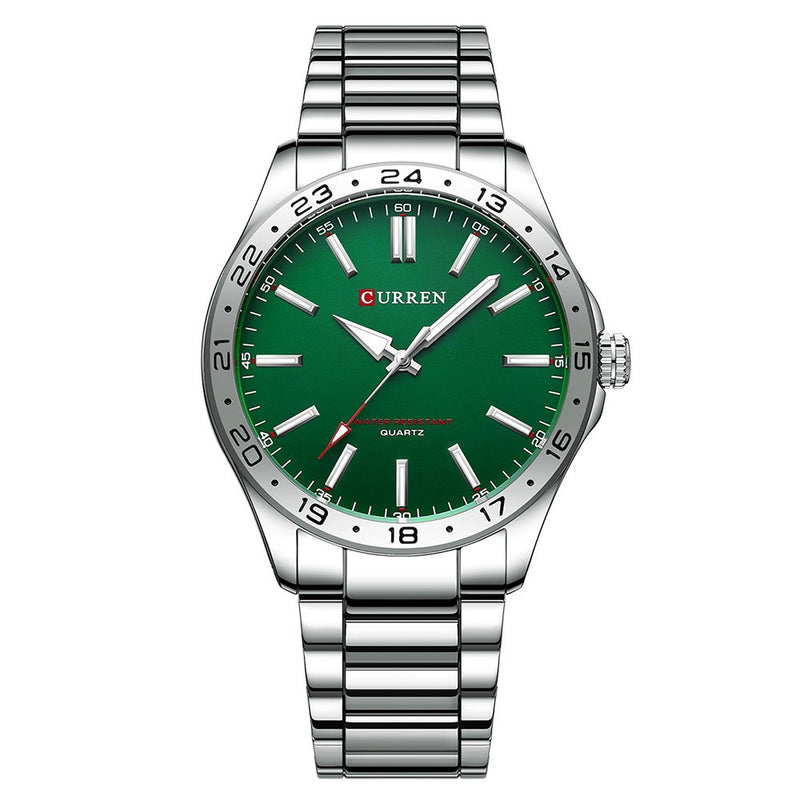 Curren C8452 Silver Green Ρολόι με Πράσινο Καντράν και Ασημένιο Μπρασελέ